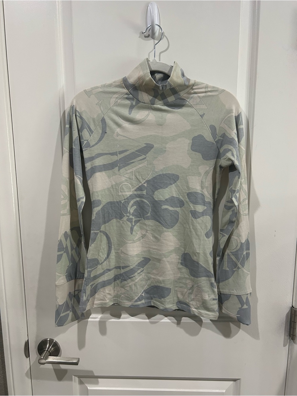 G-Star Light Gray and Sage Camo Turtleneck Sweater